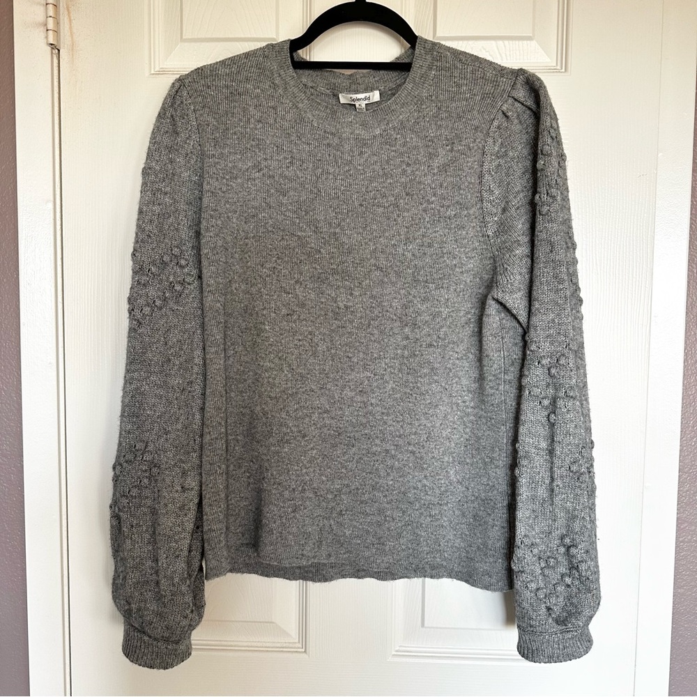 Splendid Smitten puff heart sleeve sweater